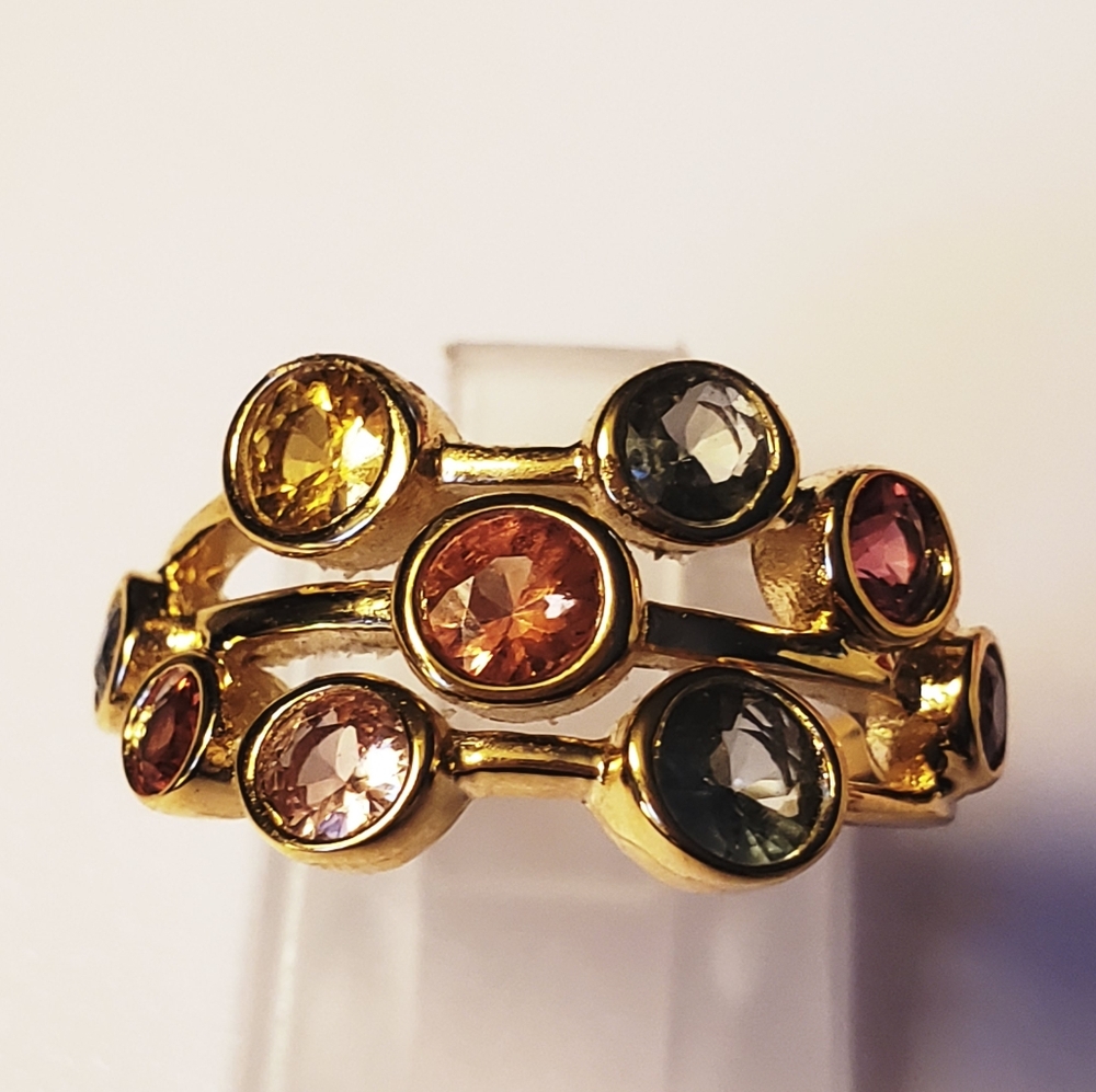 NWOT Multi Genuine Sapphire 2.00 ctw Bubbles Ring